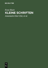 Cover Kleine Schriften