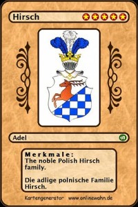 Cover The noble Polish Hirsch family. Die adlige polnische Familie Hirsch.