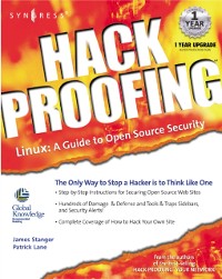 Cover Hack Proofing Linux