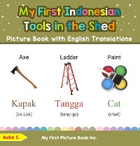 Cover My First Indonesian Tools in the Shed Picture Book with English Translations