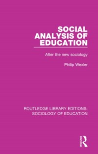 Cover Social Analysis of Education