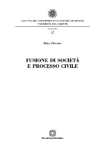 Cover Fusione di società e processo civile