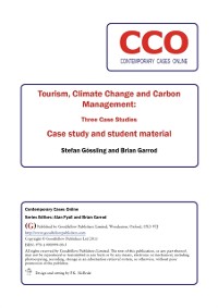 Cover Tourism, Climate Change and Carbon Management: Three Case Studies