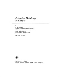 Cover Extractive Metallurgy of Copper