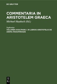 Cover In libros Aristotelis De Anima paraphrasis