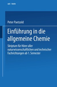 Cover Einführung in die allgemeine Chemie