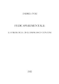 Cover Fede sperimentale. La filologia di Gianfranco Contini