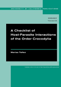 Cover A Checklist of Host-Parasite Interactions of the Order Crocodylia
