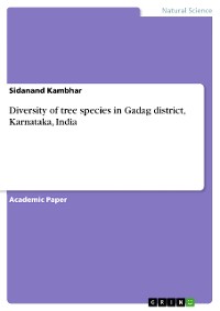 Cover Diversity of tree species in Gadag district, Karnataka, India