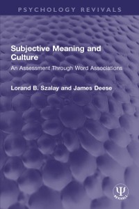 Cover Subjective Meaning and Culture