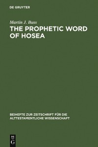 Cover The Prophetic Word of Hosea
