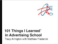 Cover 101 Things I Learned(R) in Advertising School