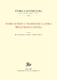 Cover Storie di testi e tradizione classica per Luciano Canfora