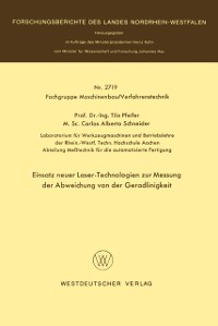 Cover Einsatz neuer Laser-Technologien zur Messung der Abweichung von der Geradlinigkeit