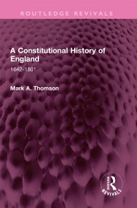 Cover Constitutional History of England
