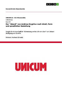 Cover Der "Abend" von Andreas Gryphius nach Inhalt, Form und sprachlicher Gestaltung