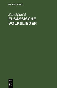 Cover Elsässische Volkslieder