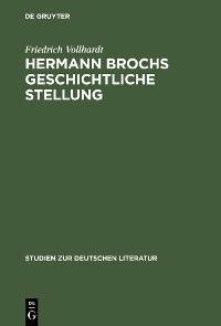 Cover Hermann Brochs geschichtliche Stellung