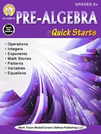 Cover Pre-Algebra Quick Starts, Grades 6 - 12