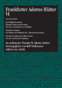 Cover Frankfurter Adorno Blätter VI