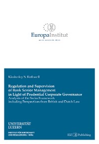 Cover Regulation and Supervision of Bank Senior Management in Light of Prudential Corporate Governance