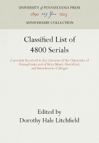 Cover Classified List of 4800 Serials