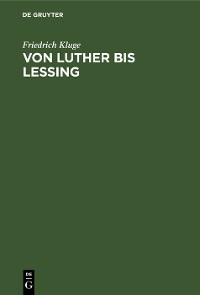 Cover Von Luther bis Lessing