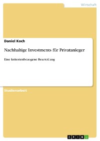 Cover Nachhaltige Investments für Privatanleger