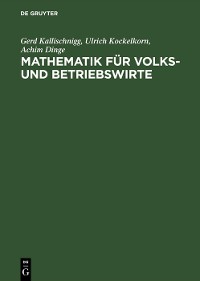 Cover Mathematik für Volks- und Betriebswirte