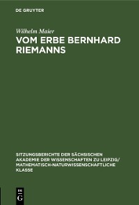 Cover Vom Erbe Bernhard Riemanns