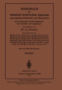 Cover Handbuch der chemisch-technischen Apparate maschinellen Hilfsmittel und Werkstoffe