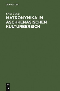 Cover Matronymika im aschkenasischen Kulturbereich