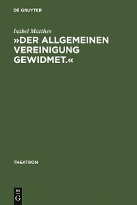Cover »Der allgemeinen Vereinigung gewidmet.«