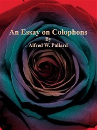 Cover An Essay on Colophons