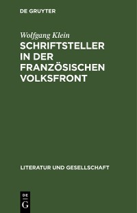 Cover Schriftsteller in der französischen Volksfront