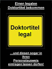 Cover Einen legalen Doktortitel bekommen