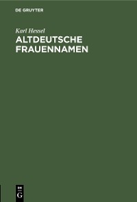 Cover Altdeutsche Frauennamen