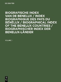 Cover Biografische Index van de Benelux