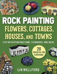 Cover Rock Painting Flowers, Cottages, Houses, and Towns