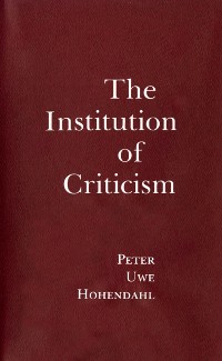 Cover Institution of Criticism