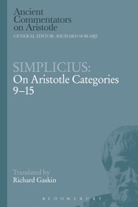 Cover Simplicius: On Aristotle Categories 9-15