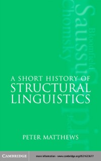 Cover Short History of Structural Linguistics
