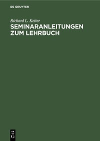 Cover Seminaranleitungen zum Lehrbuch