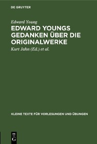 Cover Edward Youngs Gedanken über die Originalwerke