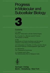 Cover Progress in Molecular and Subcellular Biology 3