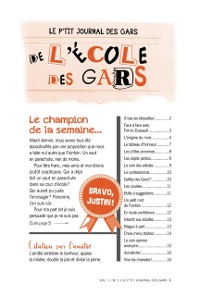 Cover Le p’tit journal des gars de l’école des gars, Vol. 1, No 1