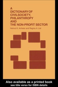 Cover A Dictionary of Civil Society, Philanthropy and the Third Sector