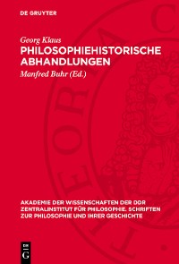 Cover Philosophiehistorische Abhandlungen