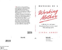 Cover Memoirs of A Working Mother