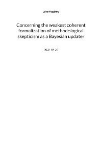 Cover Concerning the weakest coherent formalization of methodological skepticism as a Bayesian updater